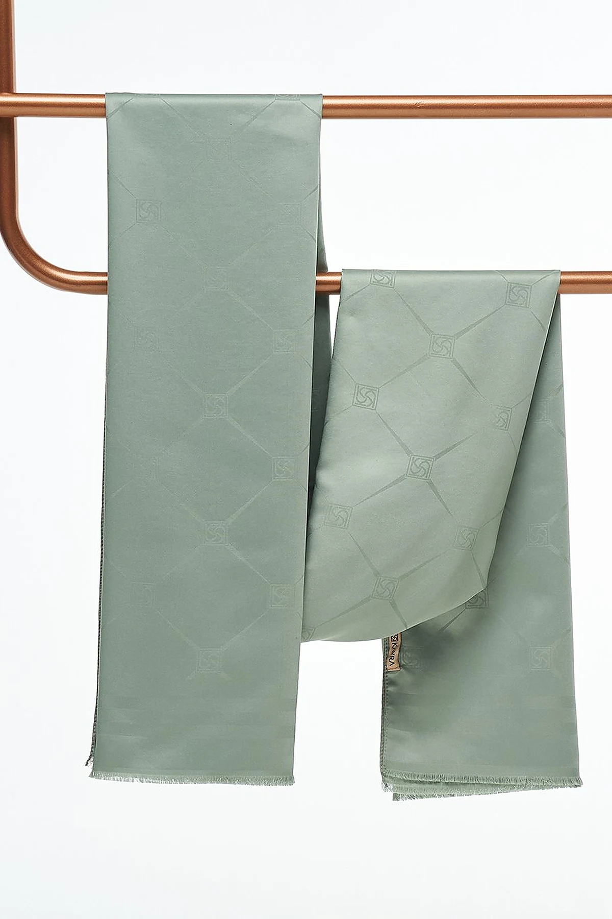 Baklava Pattern Silk Shawl Mint