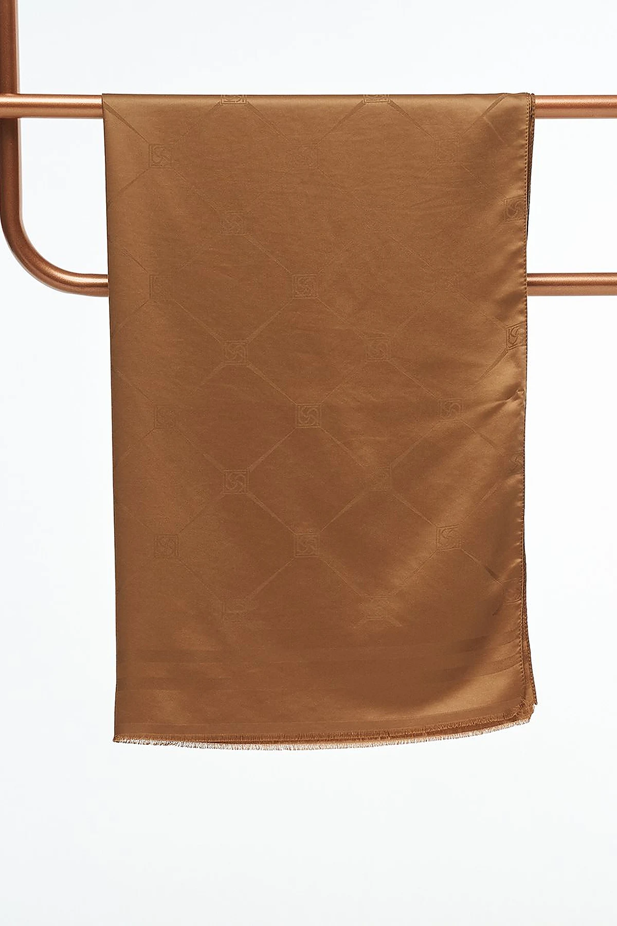Baklava Pattern Silk Shawl Tobacco