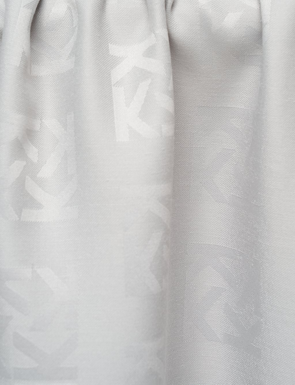 Silk Shawl with Logo Silver