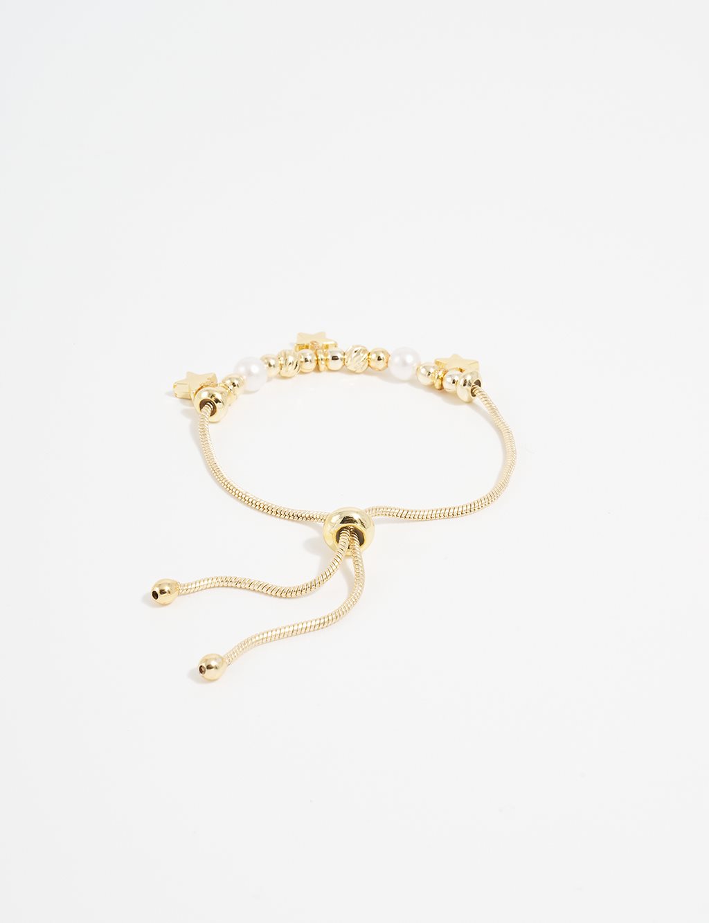 Star Figured Pearl Detailed Bracelet Gold