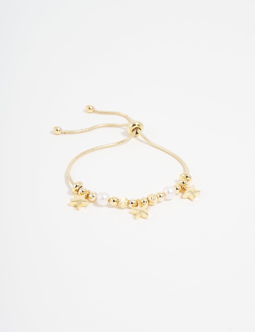 Star Figured Pearl Detailed Bracelet Gold