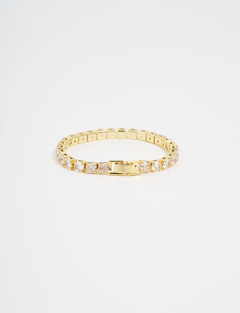 Shiny Stone Arrayed Waterway Bracelet Gold