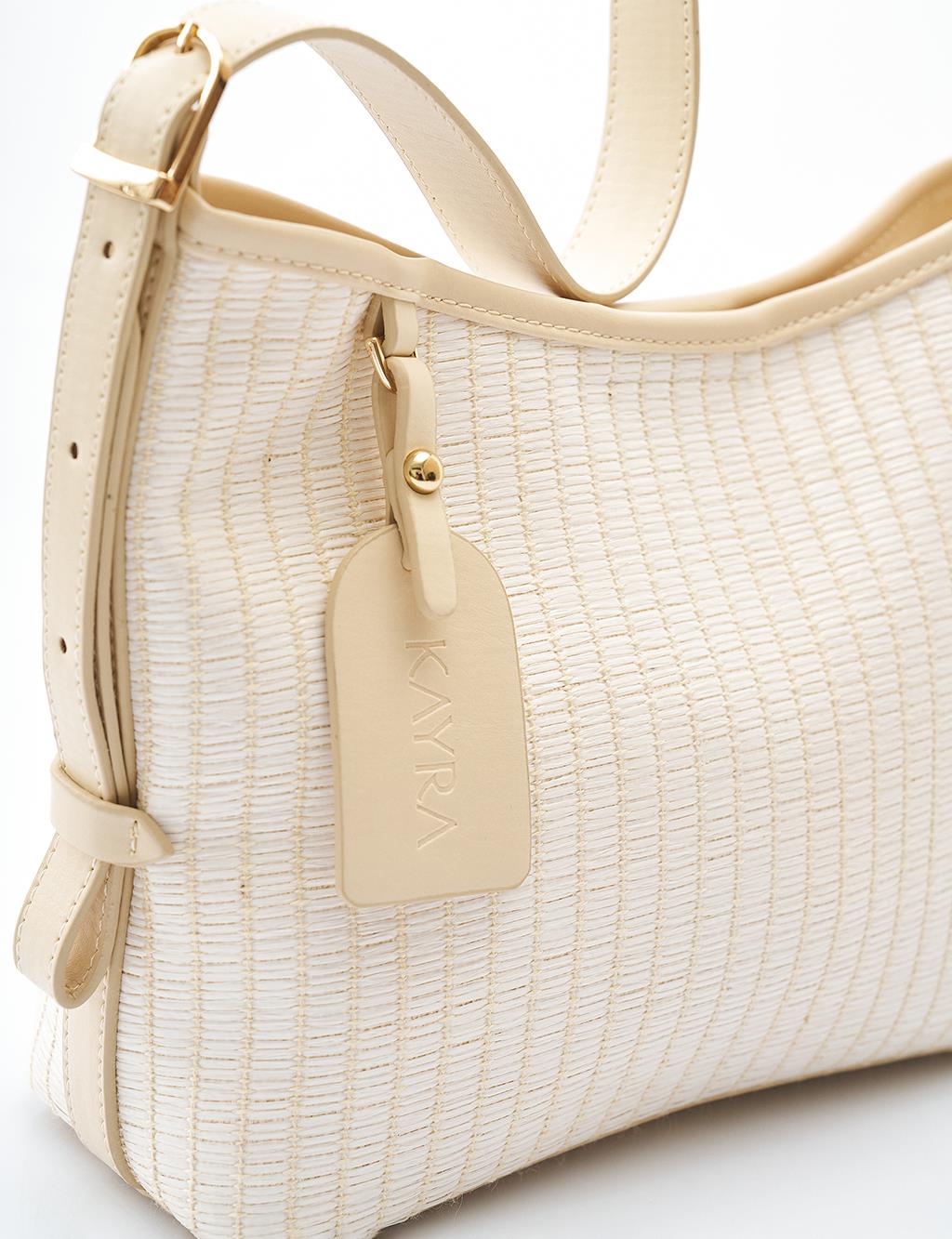 Cream Nested Tote Straw Bag