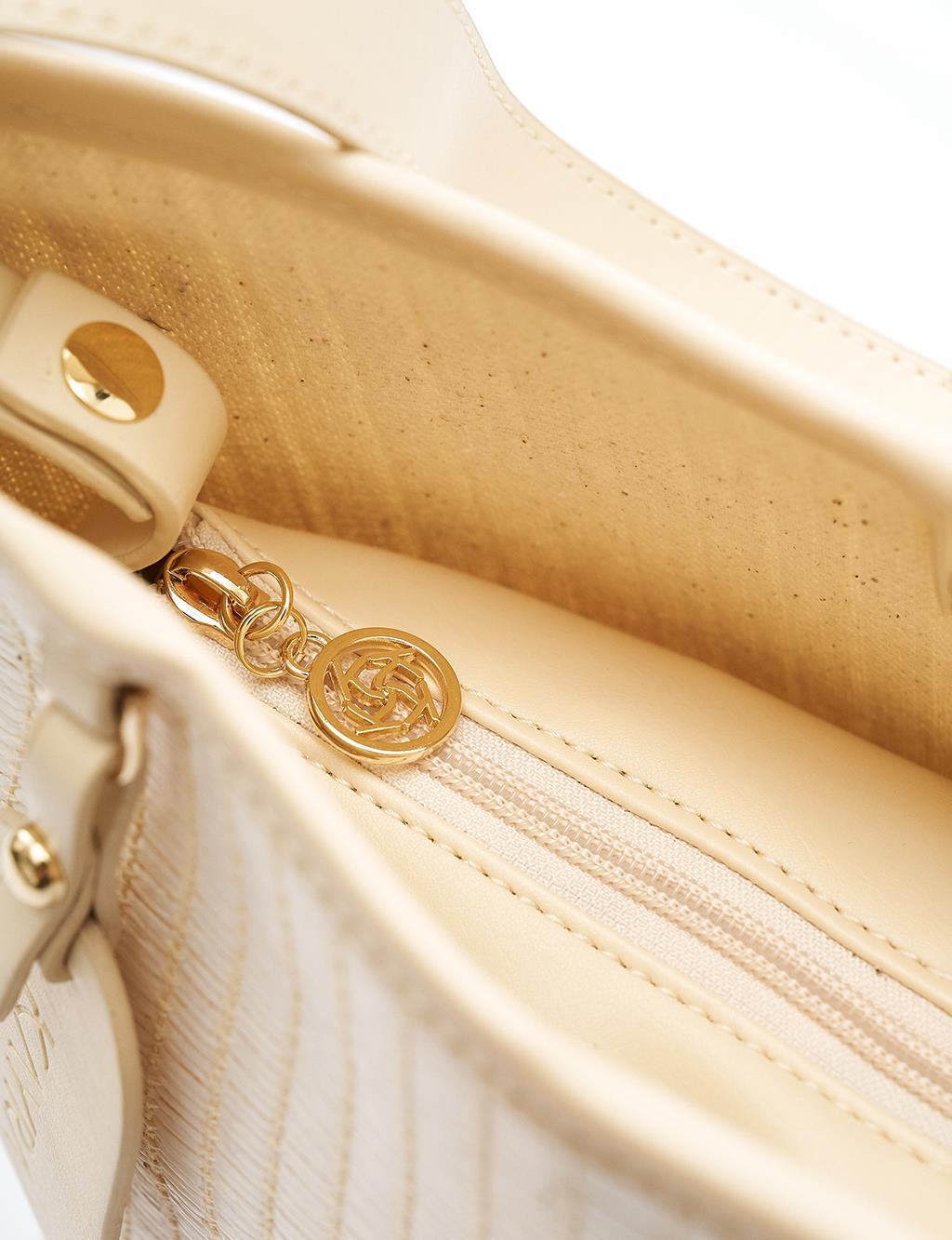 Cream Nested Tote Straw Bag