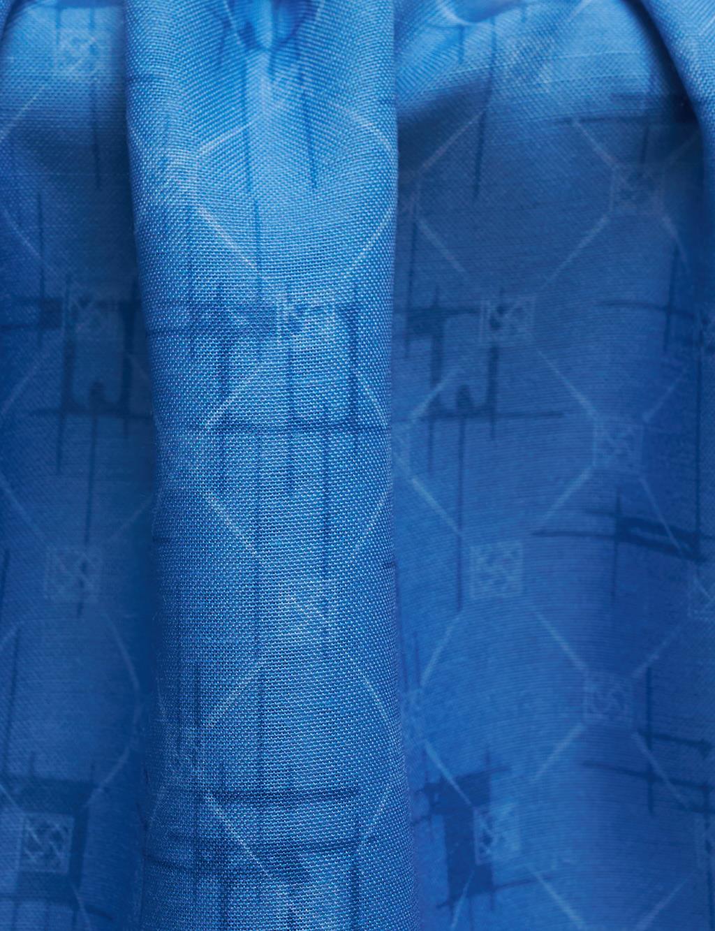 Monogram Patterned Shawl Blue