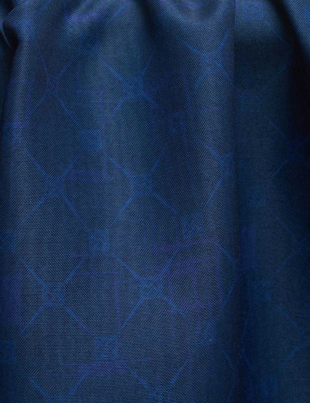 Monogram Patterned Shawl Navy Blue