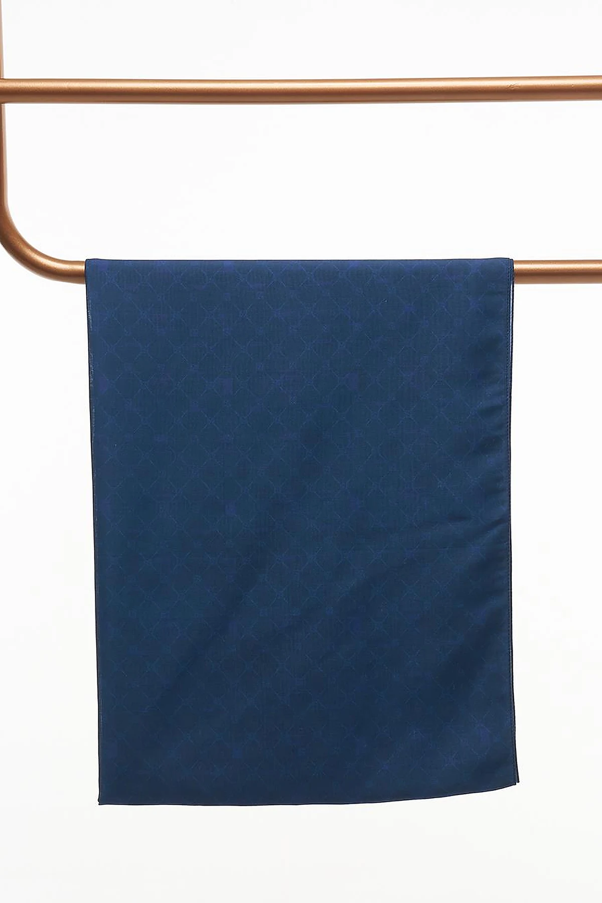 Monogram Patterned Shawl Navy Blue