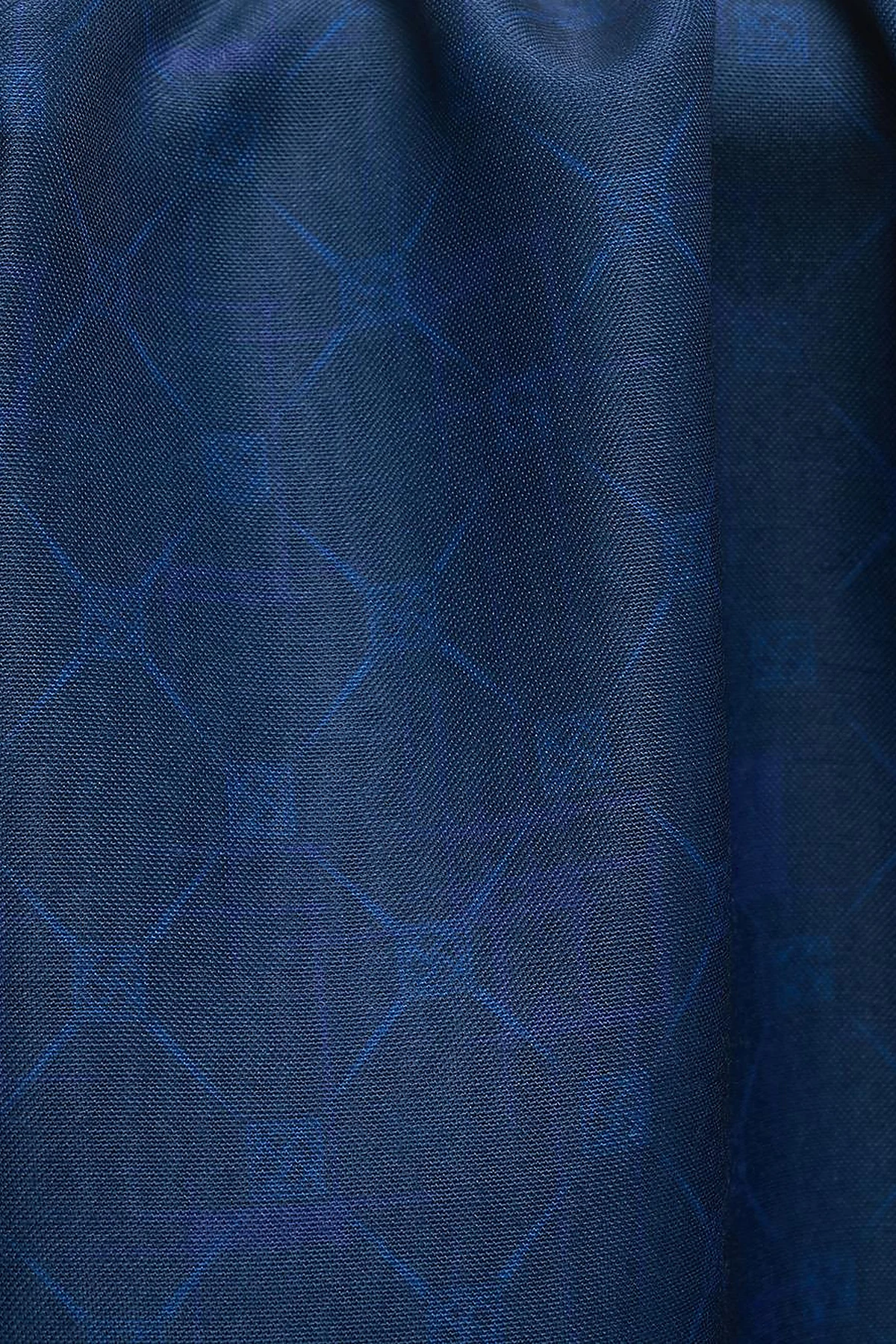 Monogram Patterned Shawl Navy Blue
