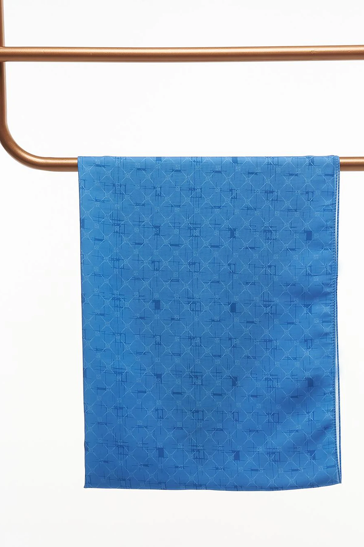 Monogram Patterned Shawl Blue