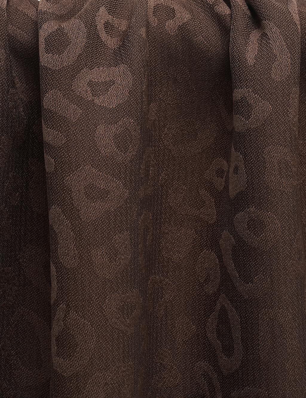 Leopard Patterned Shawl Brown