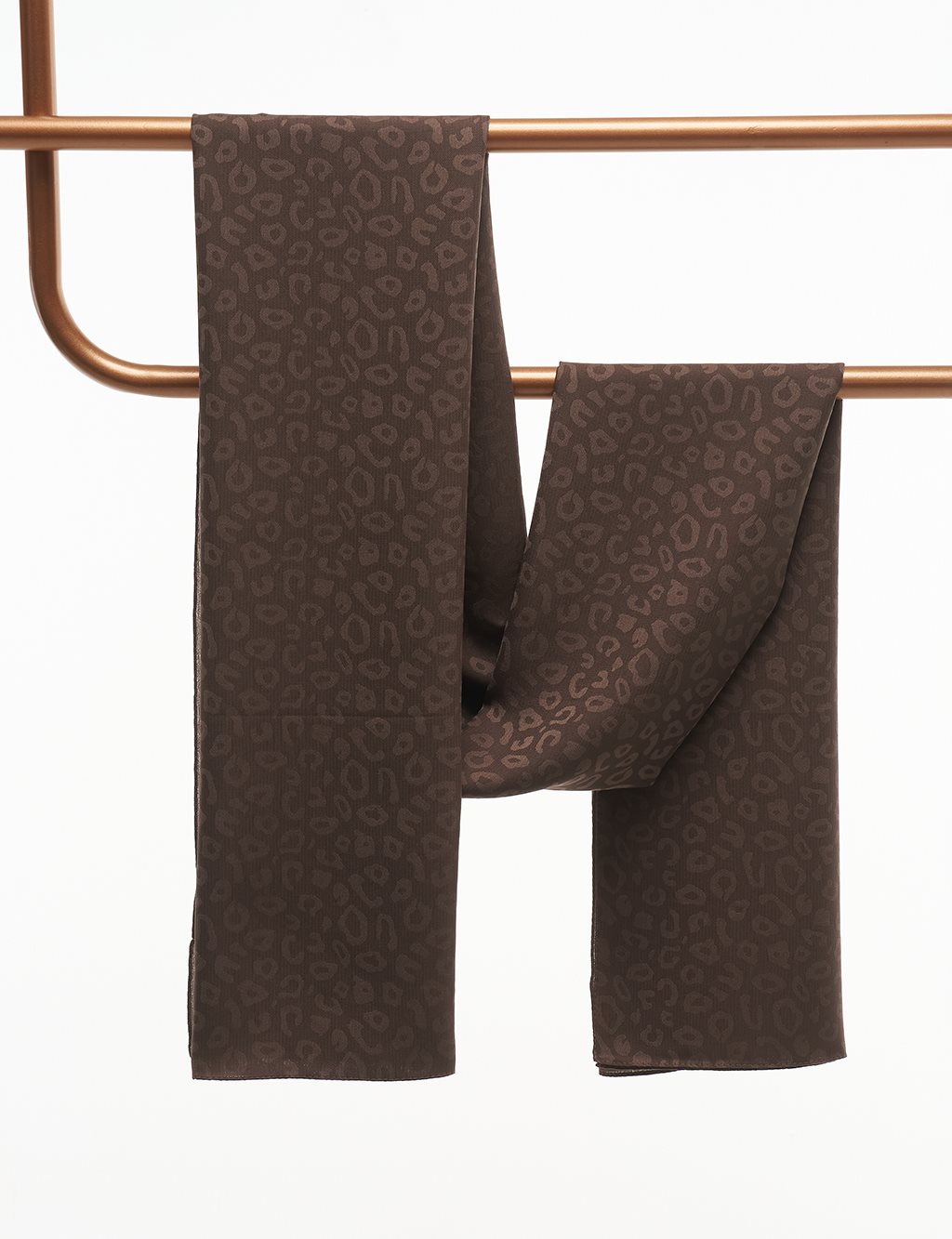 Leopard Patterned Shawl Brown