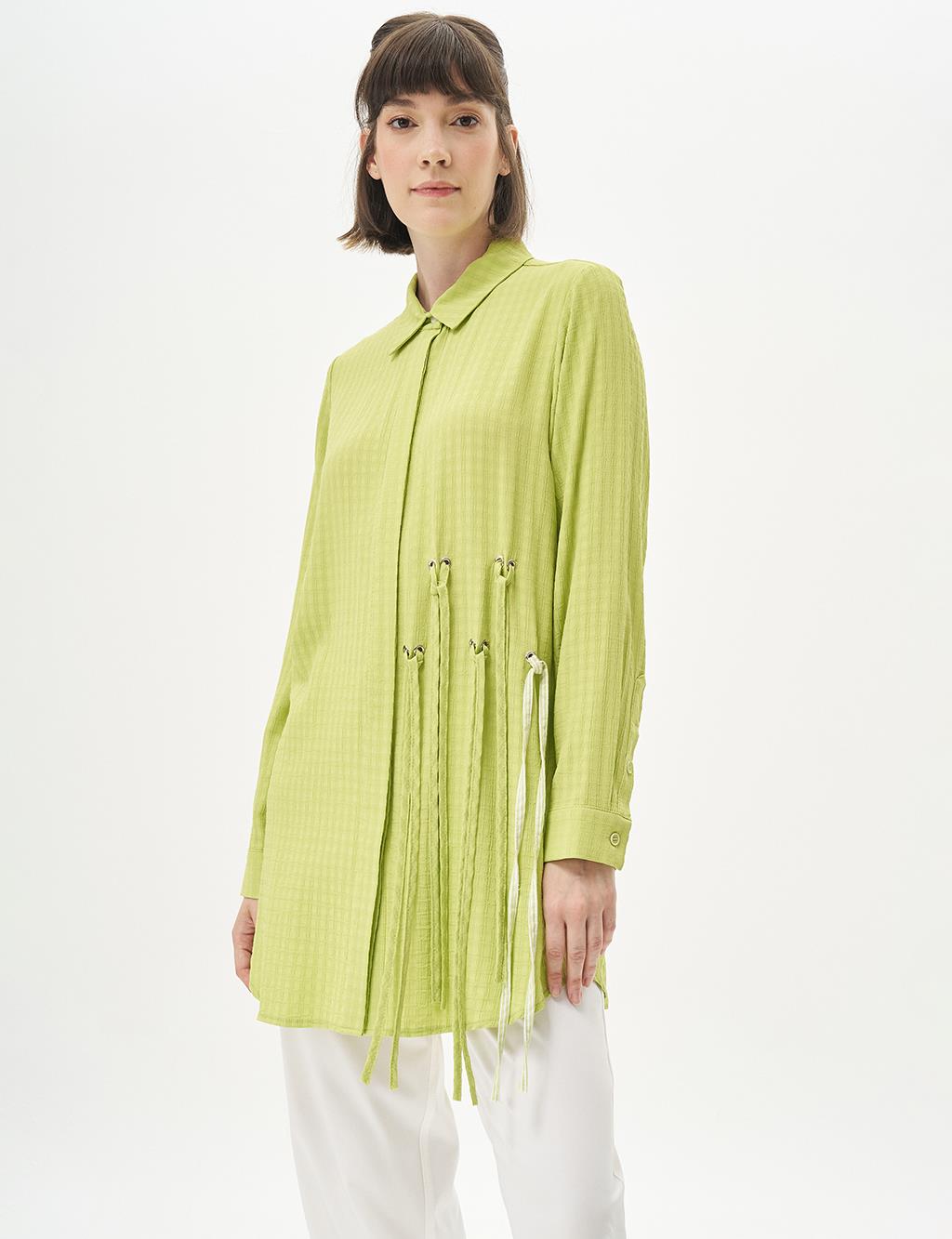 Accessory Detailed Sequined Tunic Pistachio Green