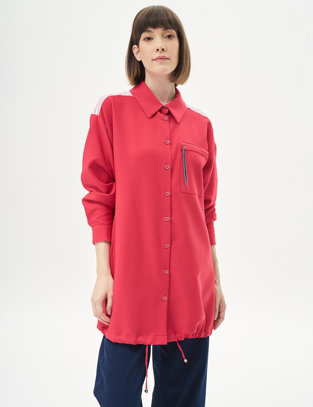 Accessory Detailed Garnished Tunic Cherry