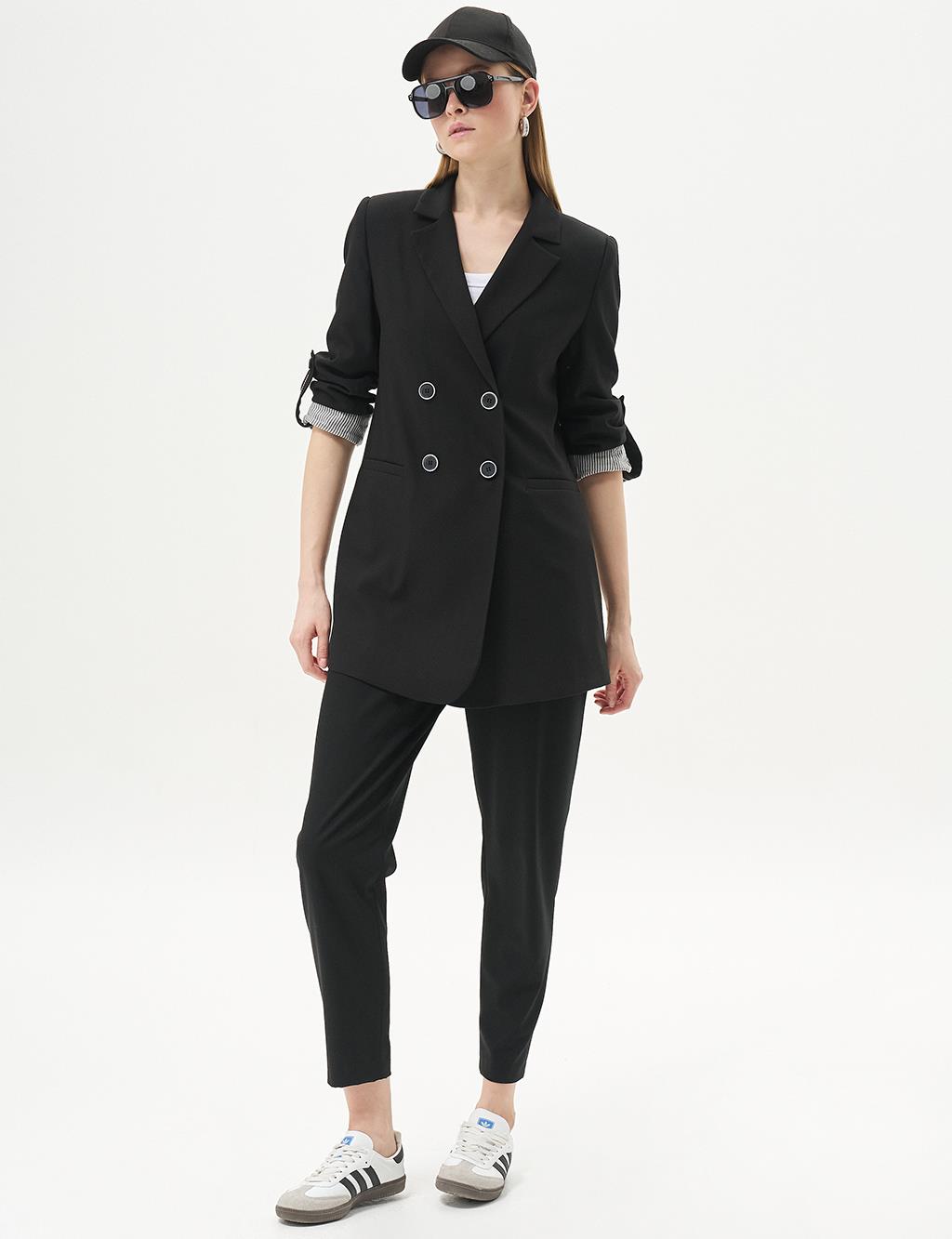 Double Suit with Blazer Jacket Black