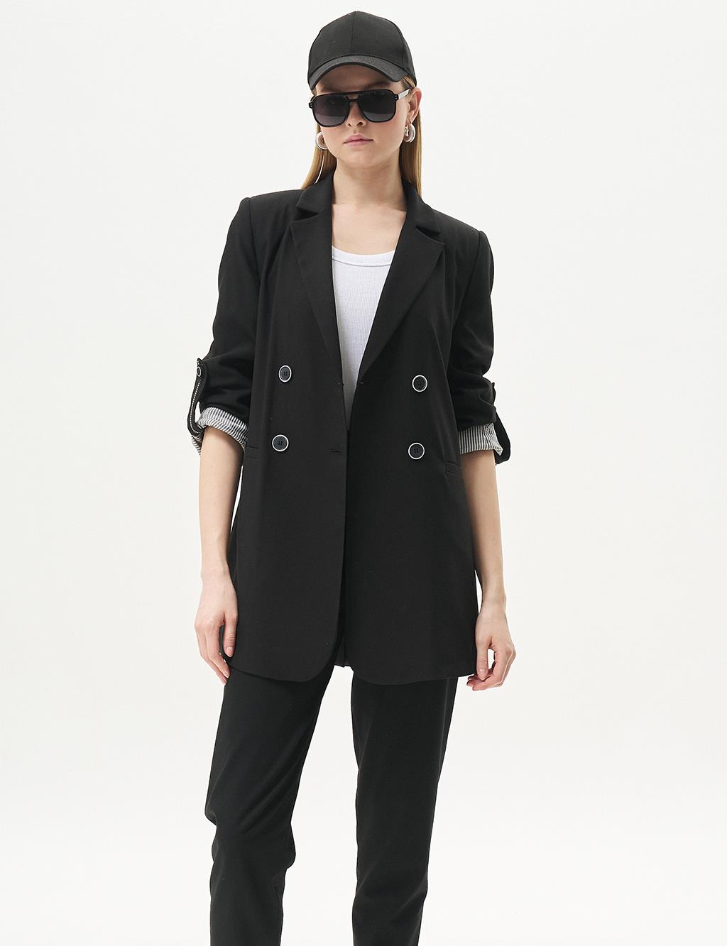 Double Suit with Blazer Jacket Black