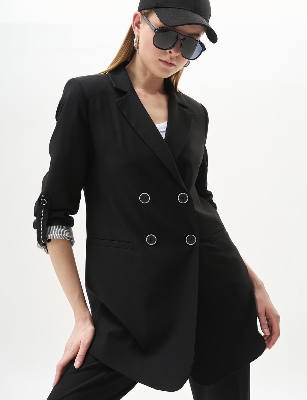 Double Suit with Blazer Jacket Black