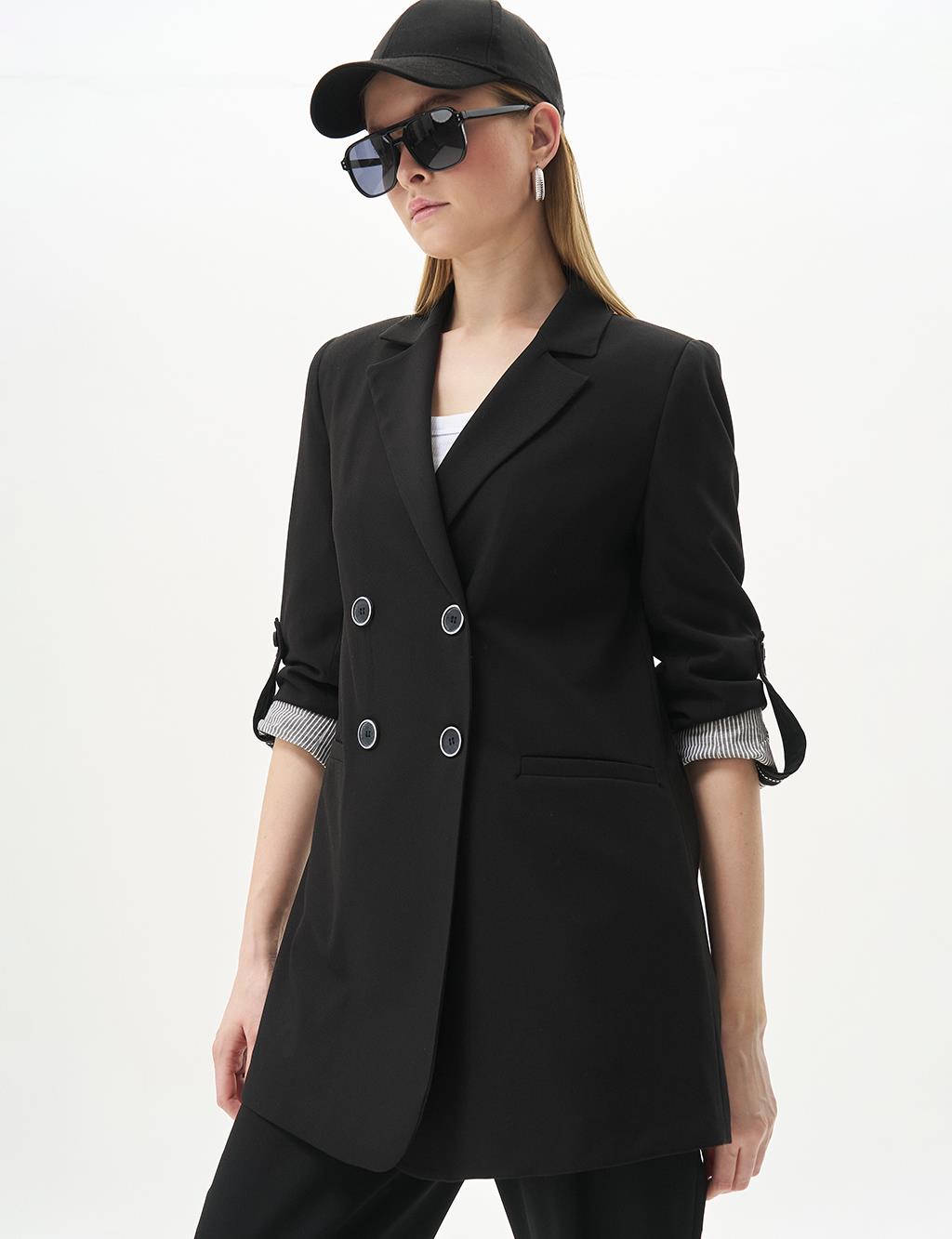 Double Suit with Blazer Jacket Black