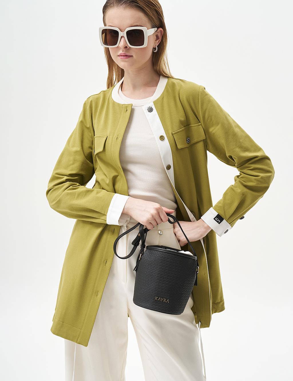 College Collar Flap Pocket Two-Thread Jacket in Khaki