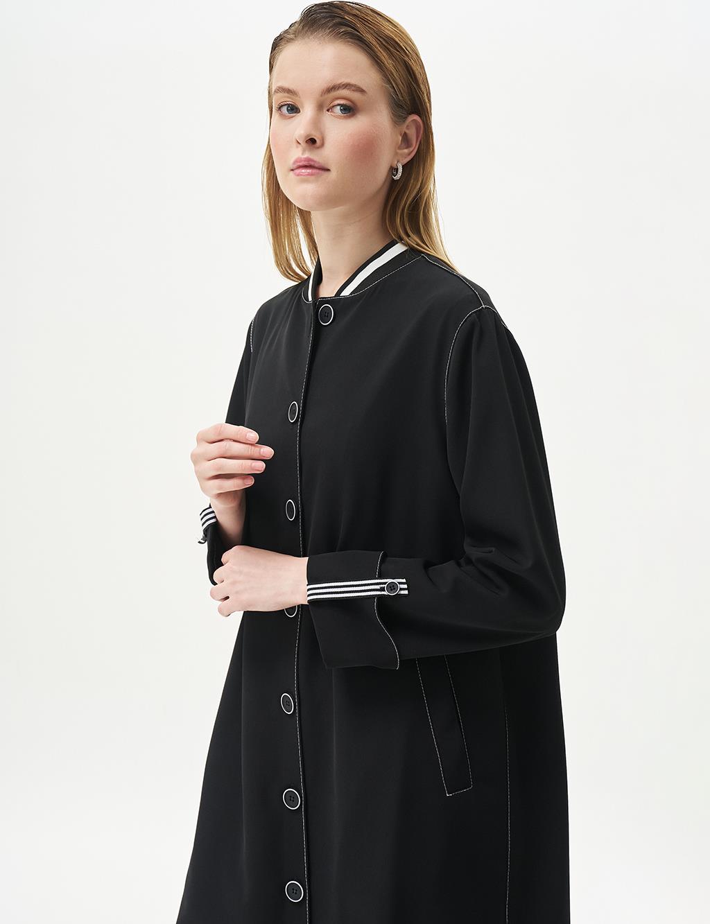 Punto Stitched College Collar Wear and Go Black