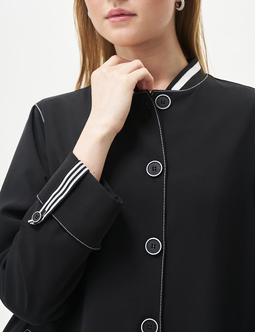 Punto Stitched College Collar Wear and Go Black