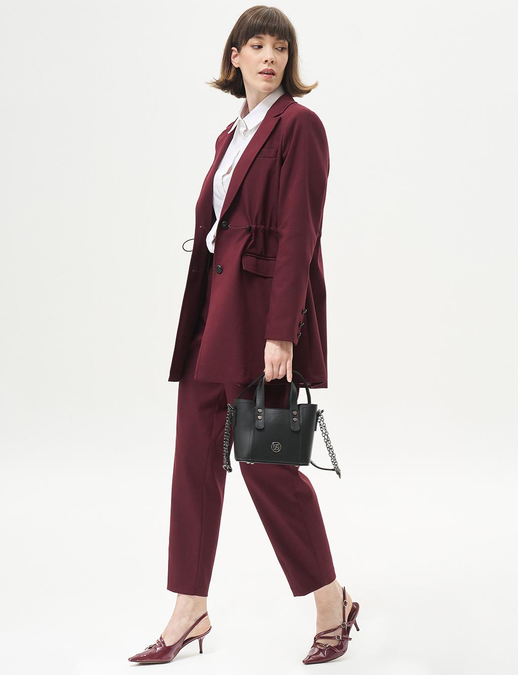 Waist Gathered Double Suit Claret Red