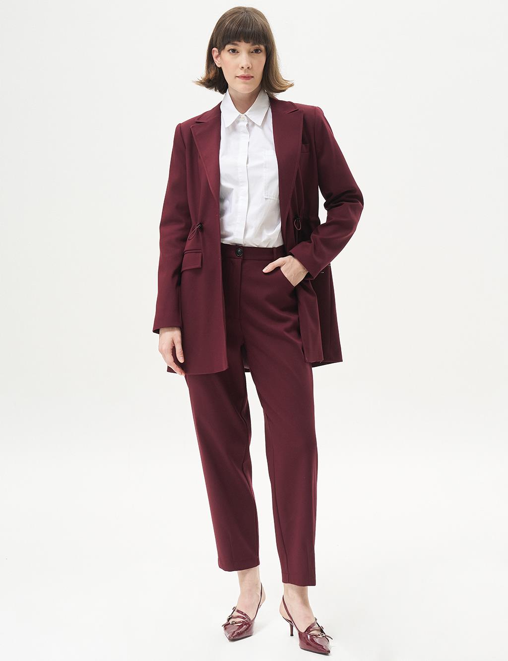 Waist Gathered Double Suit Claret Red