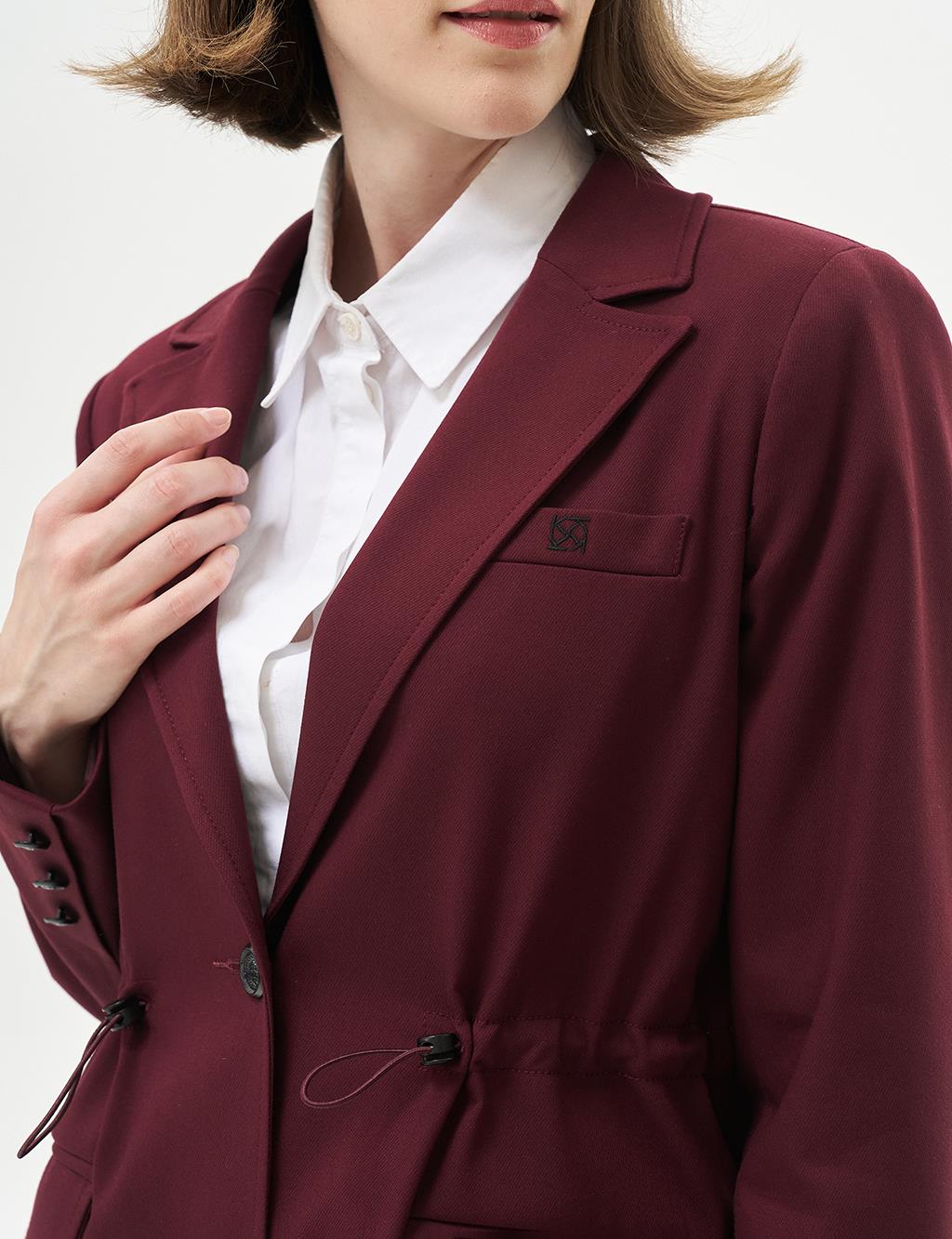 Waist Gathered Double Suit Claret Red