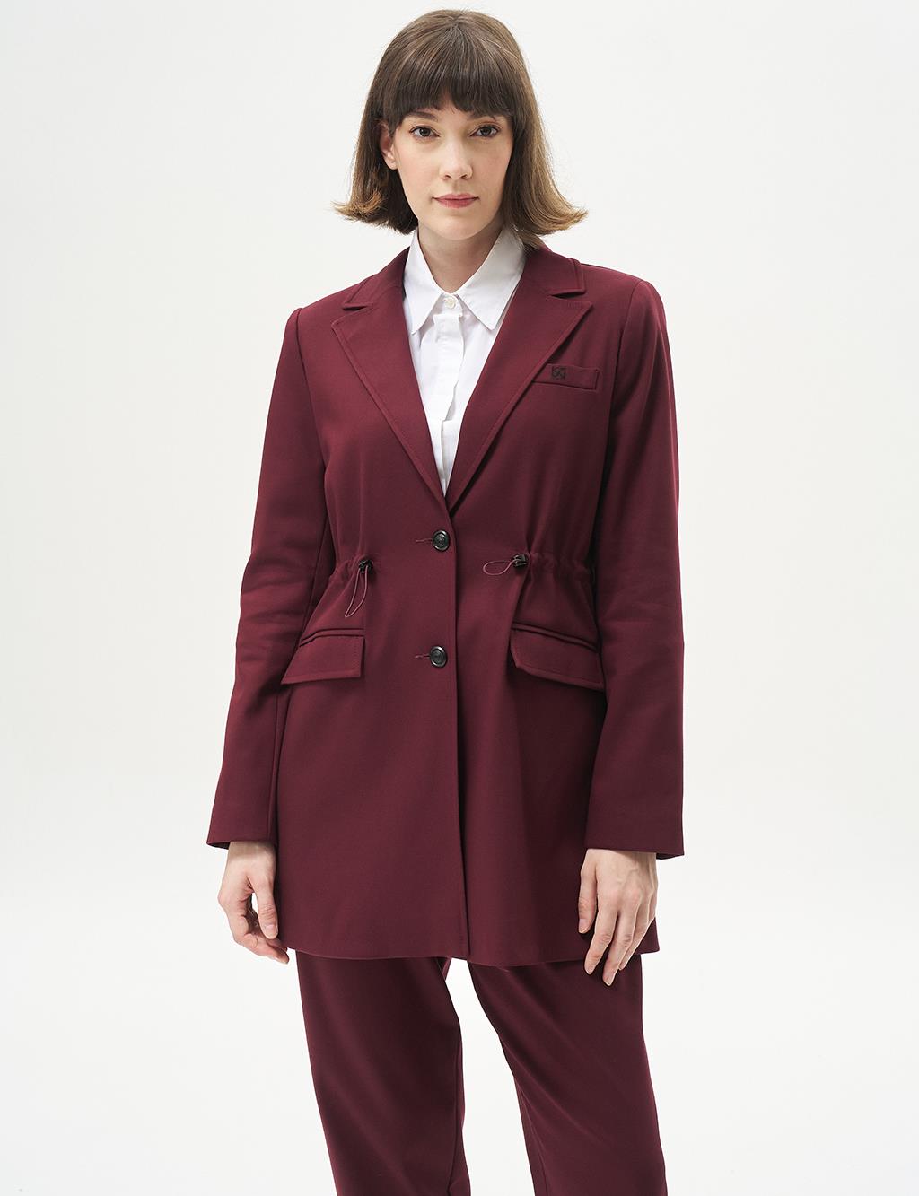 Waist Gathered Double Suit Claret Red