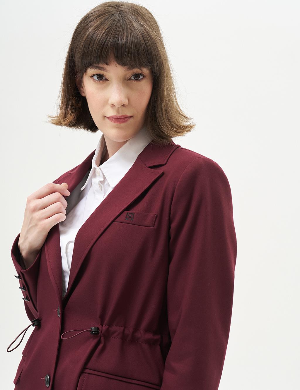 Waist Gathered Double Suit Claret Red