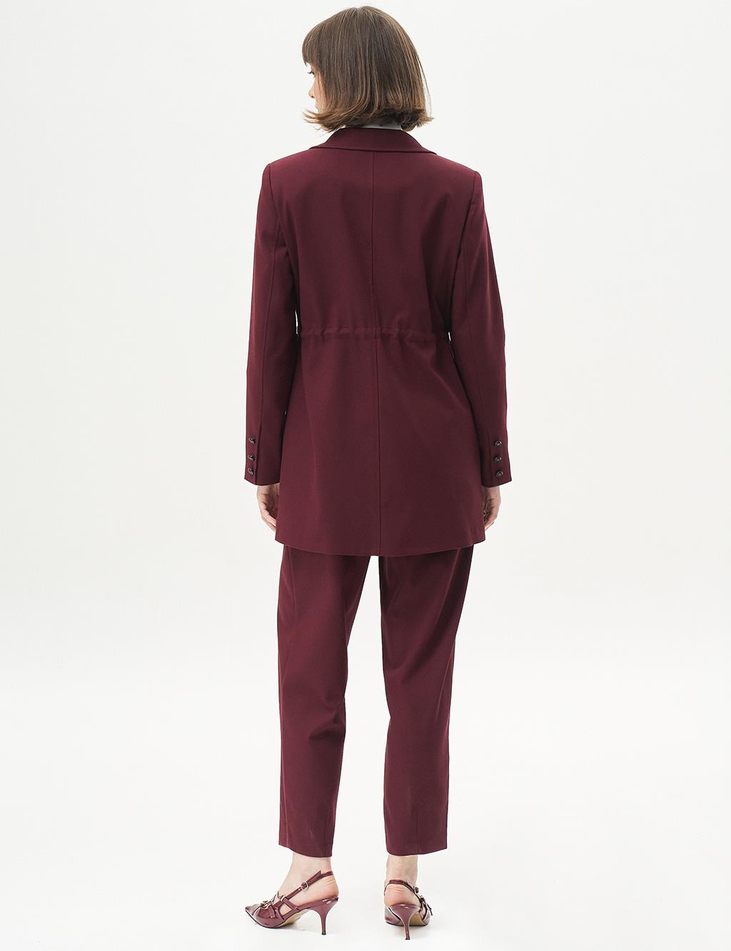 Waist Gathered Double Suit Claret Red