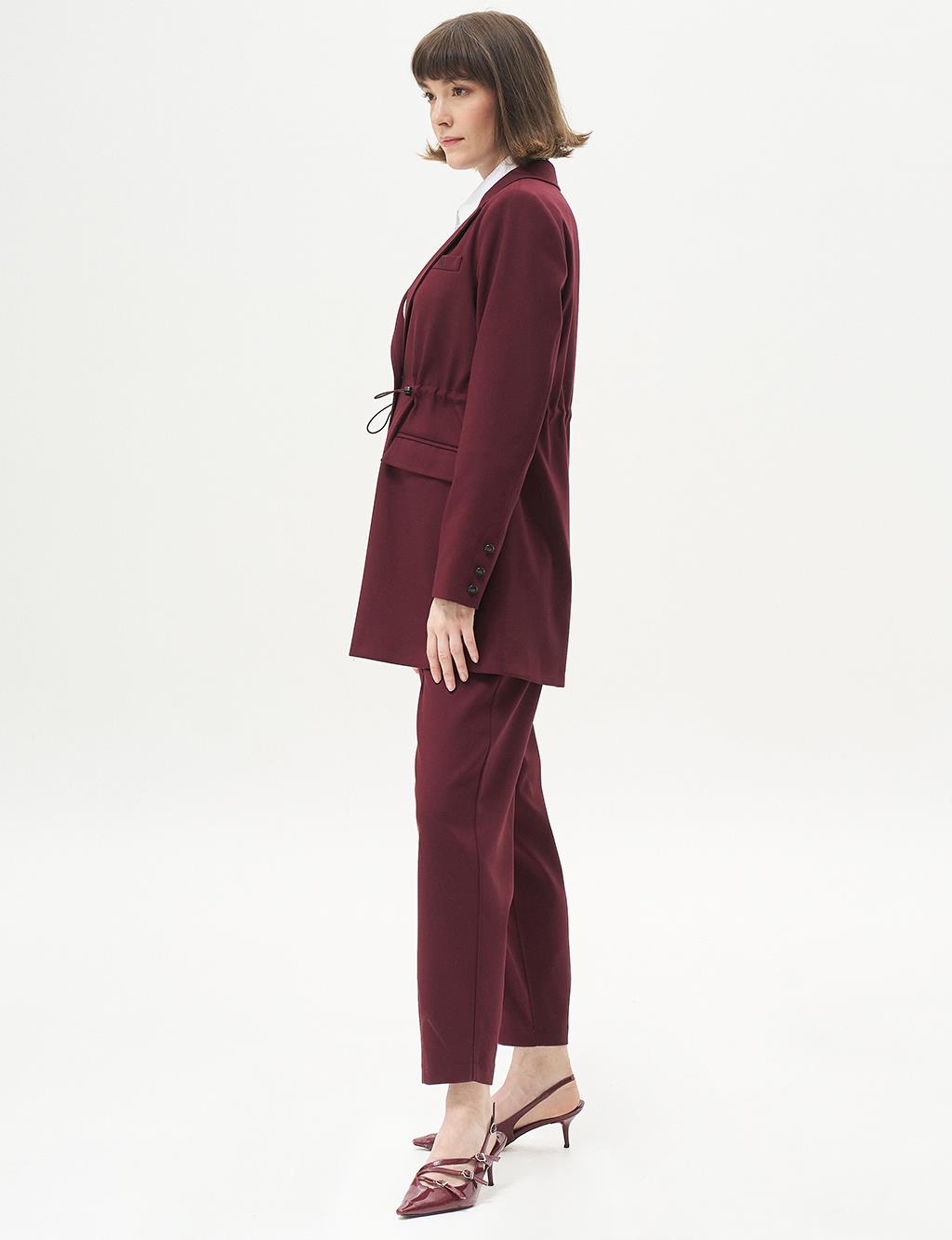 Waist Gathered Double Suit Claret Red
