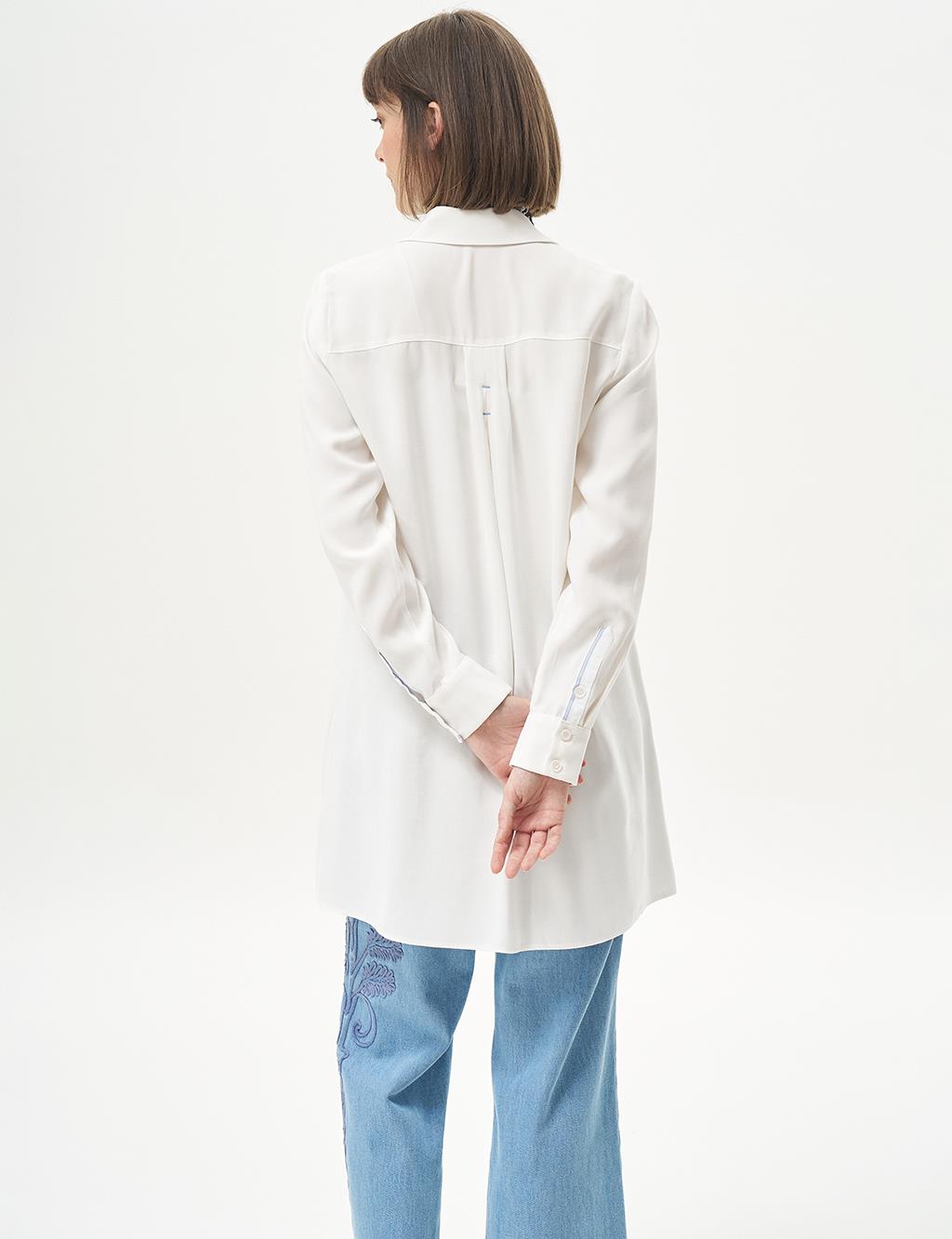 Double Pocket Natural Fabric Tunic Ecru