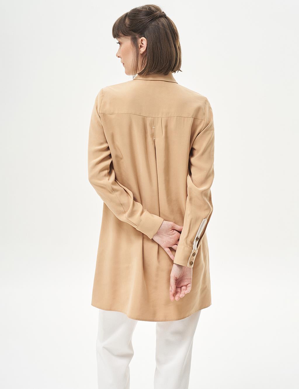 Double Pocket Natural Fabric Tunic Beige