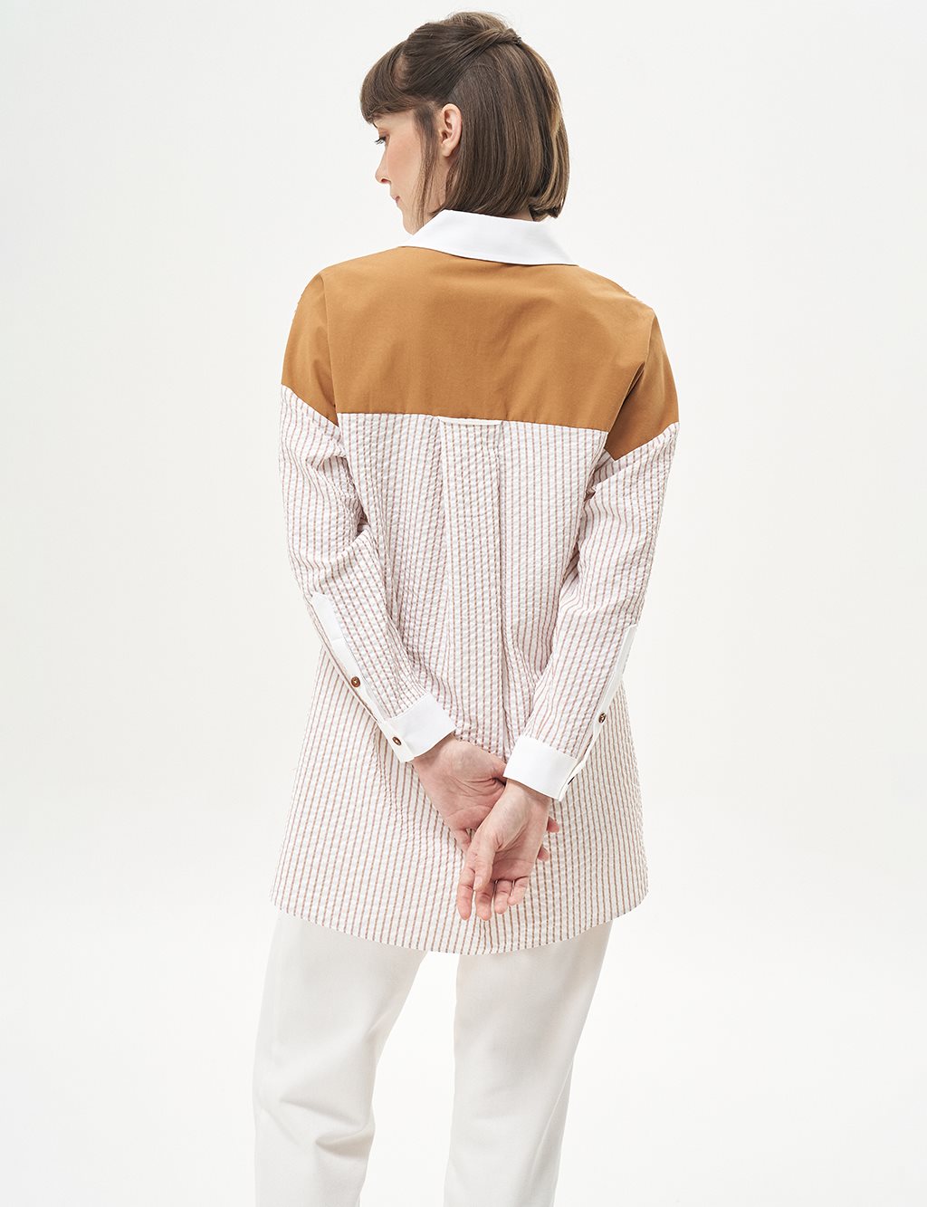 Stripe Detailed Embossed Tunic Biscuits