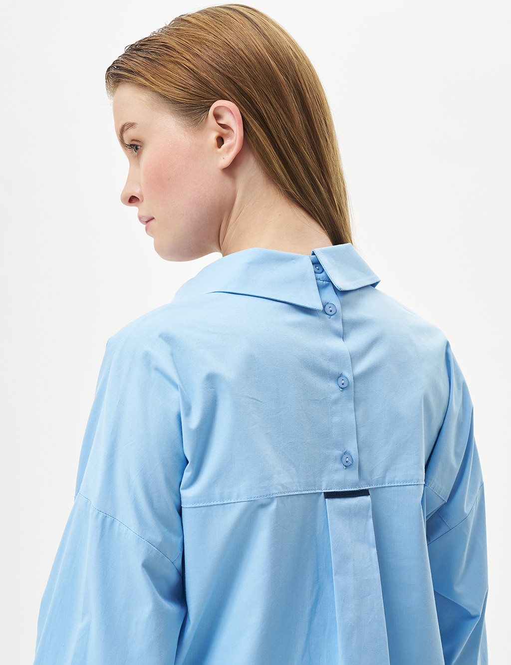Accessory Detailed Shirt Collar Tunic Dust Smoke