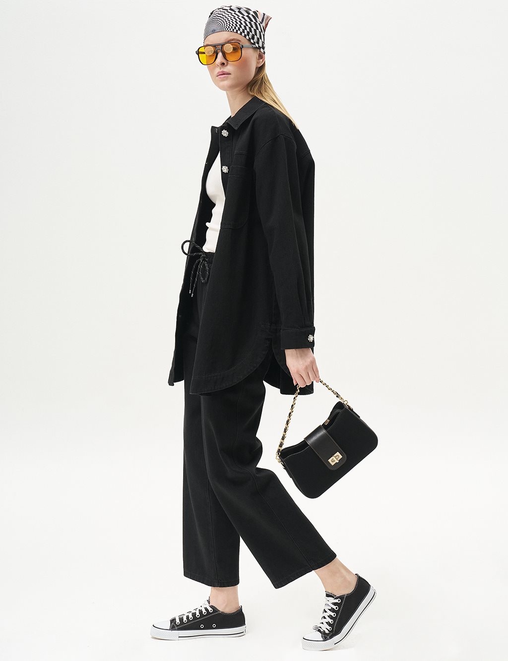 Punto Stitched Denim Jacket Black