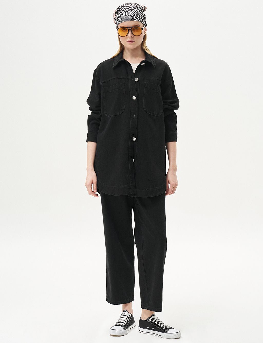 Punto Stitched Denim Jacket Black