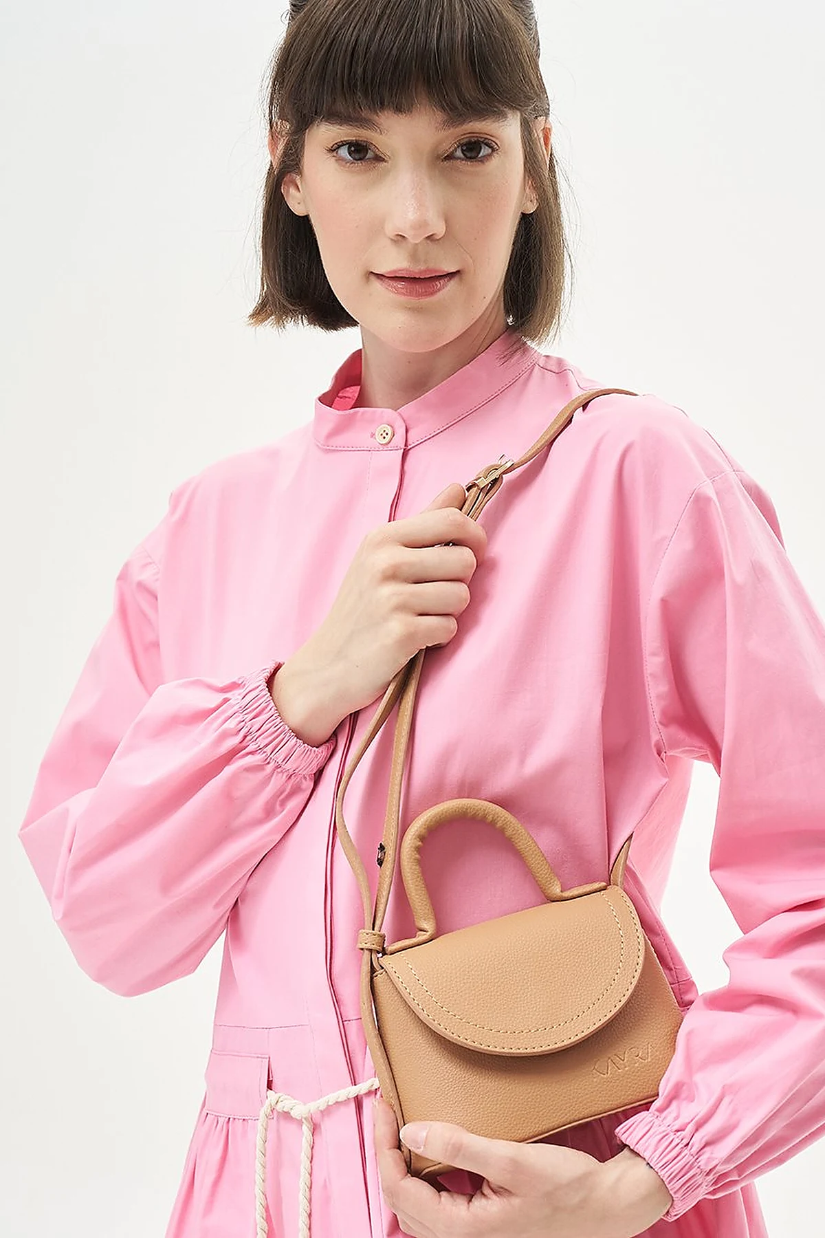 Mini Shoulder Bag in Light Brown 