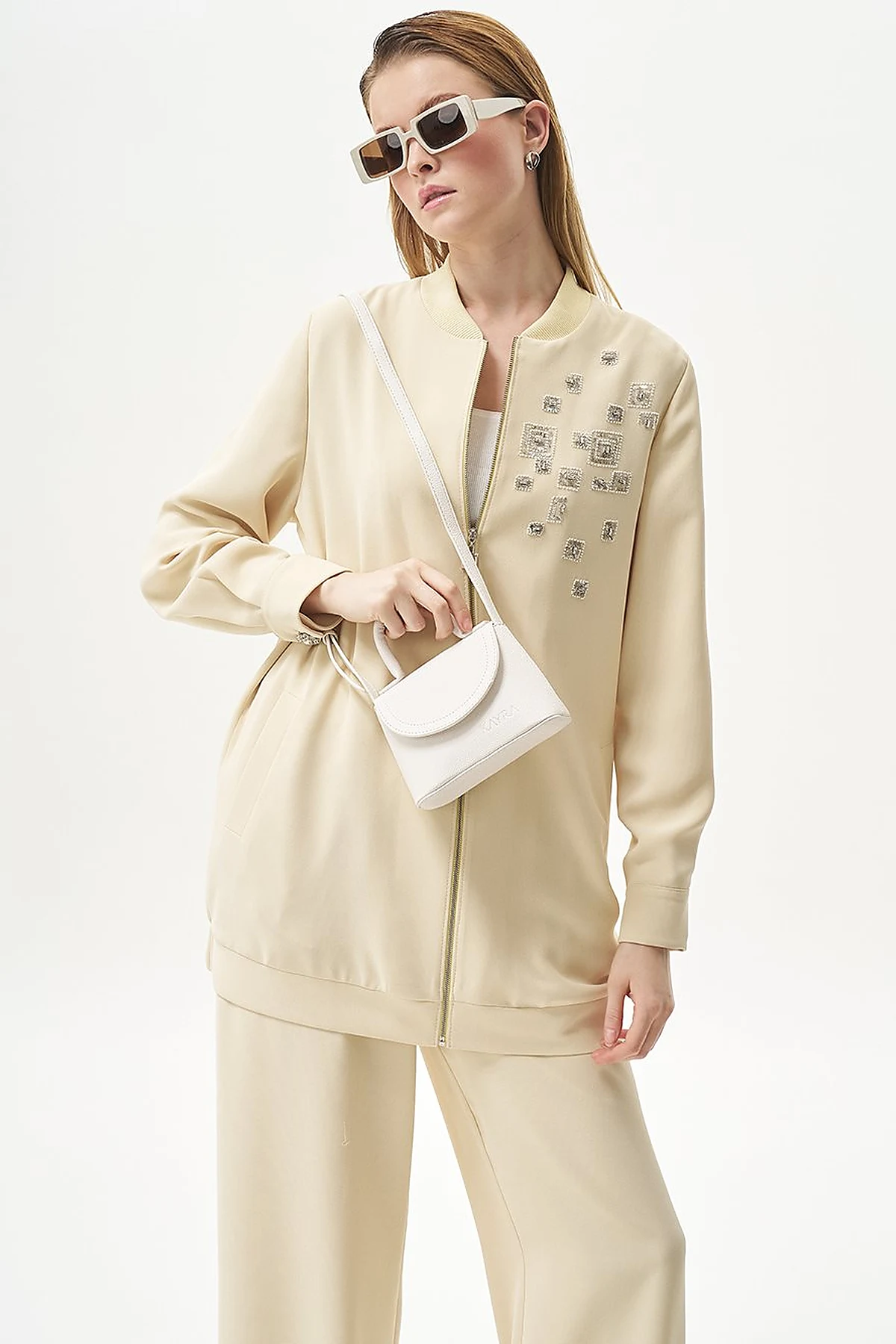 Mini Shoulder Bag in Cream