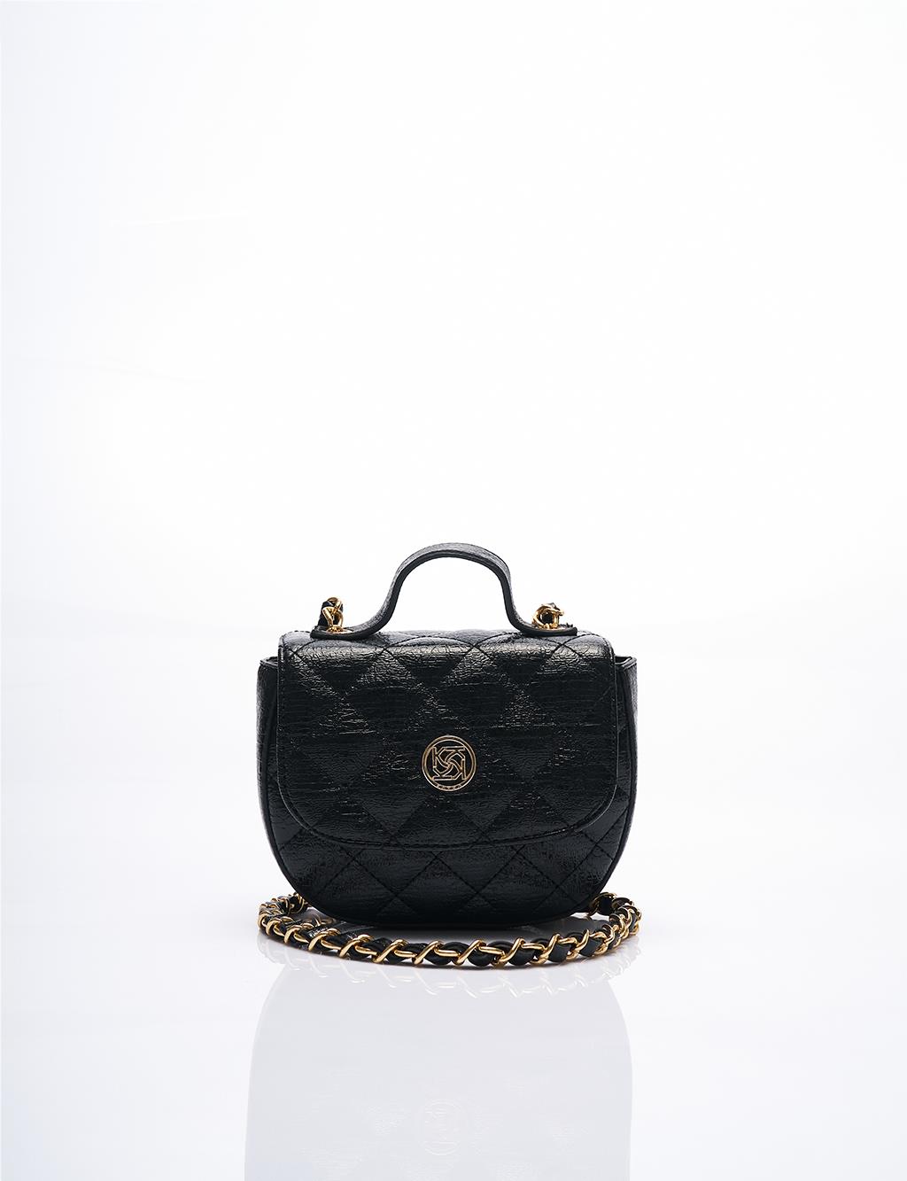 Faux Leather Bag Black