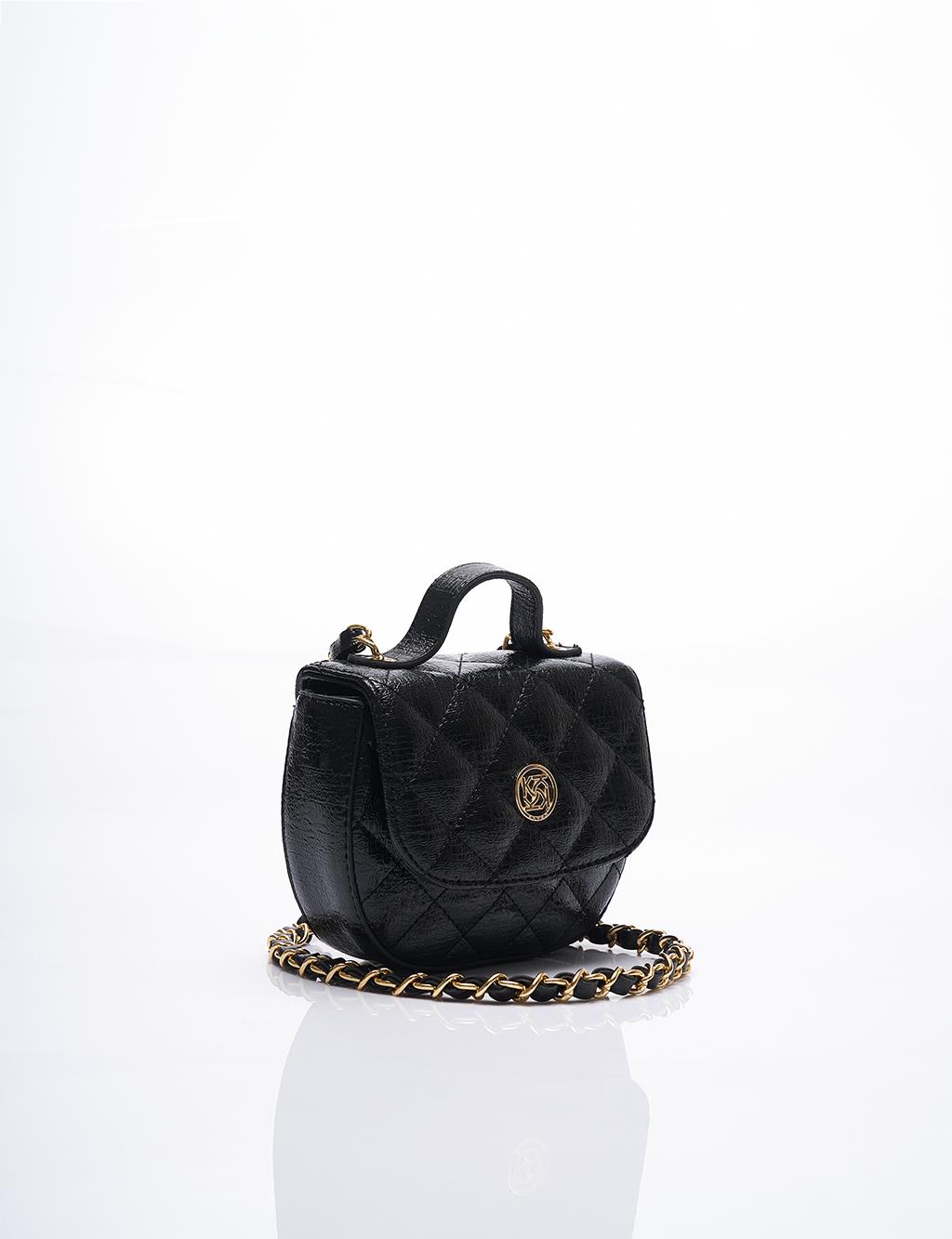 Faux Leather Bag Black