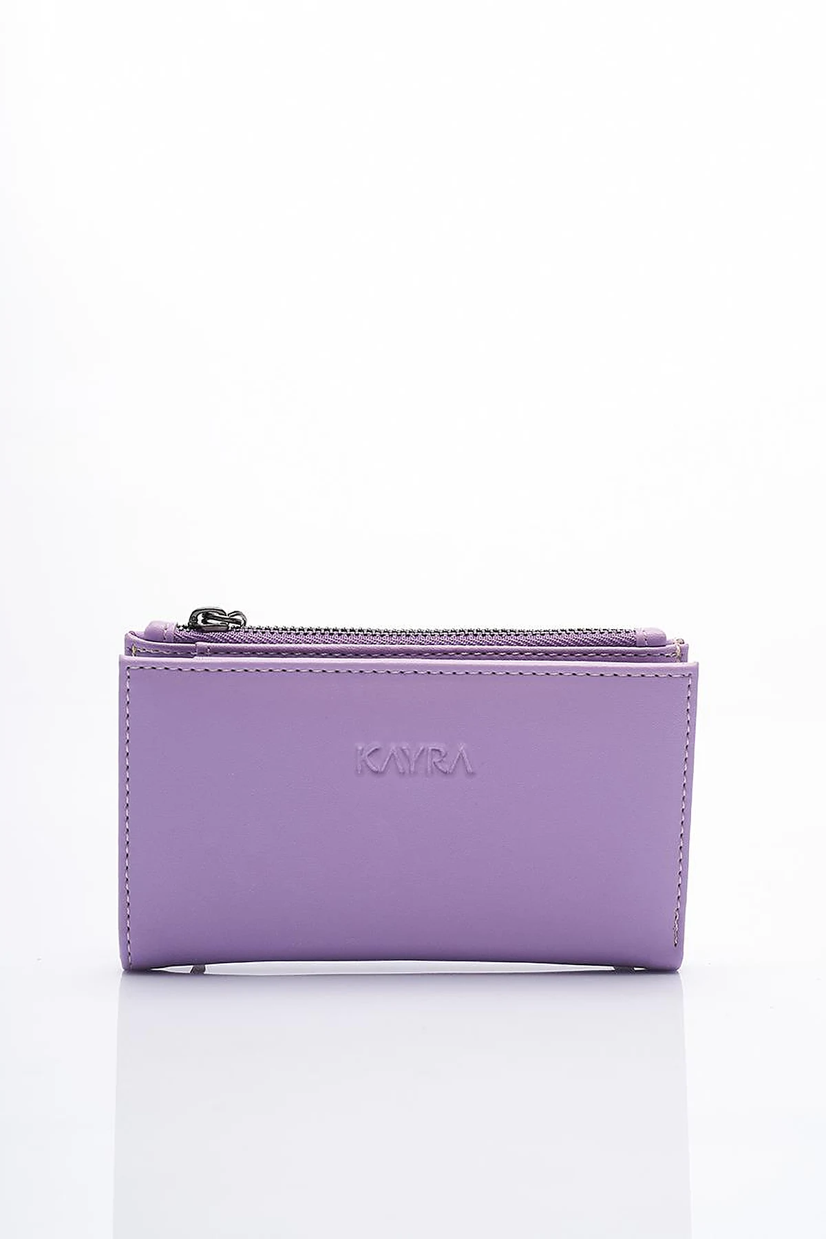 Faux Leather Rectangular Form Wallet Lilac