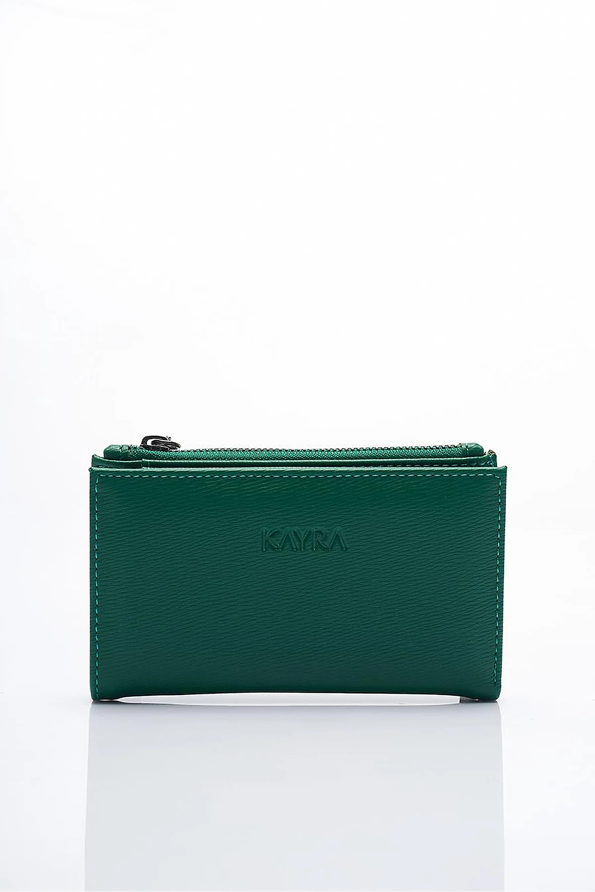 Faux Leather Rectangular Form Wallet Green
