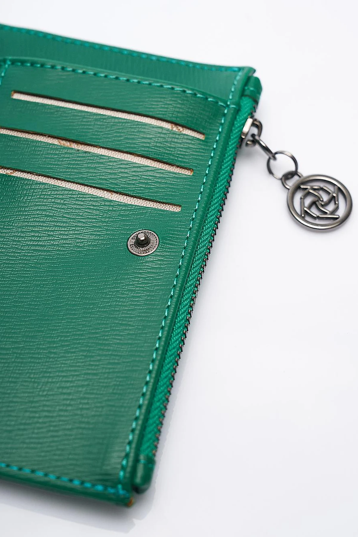 Faux Leather Rectangular Form Wallet Green