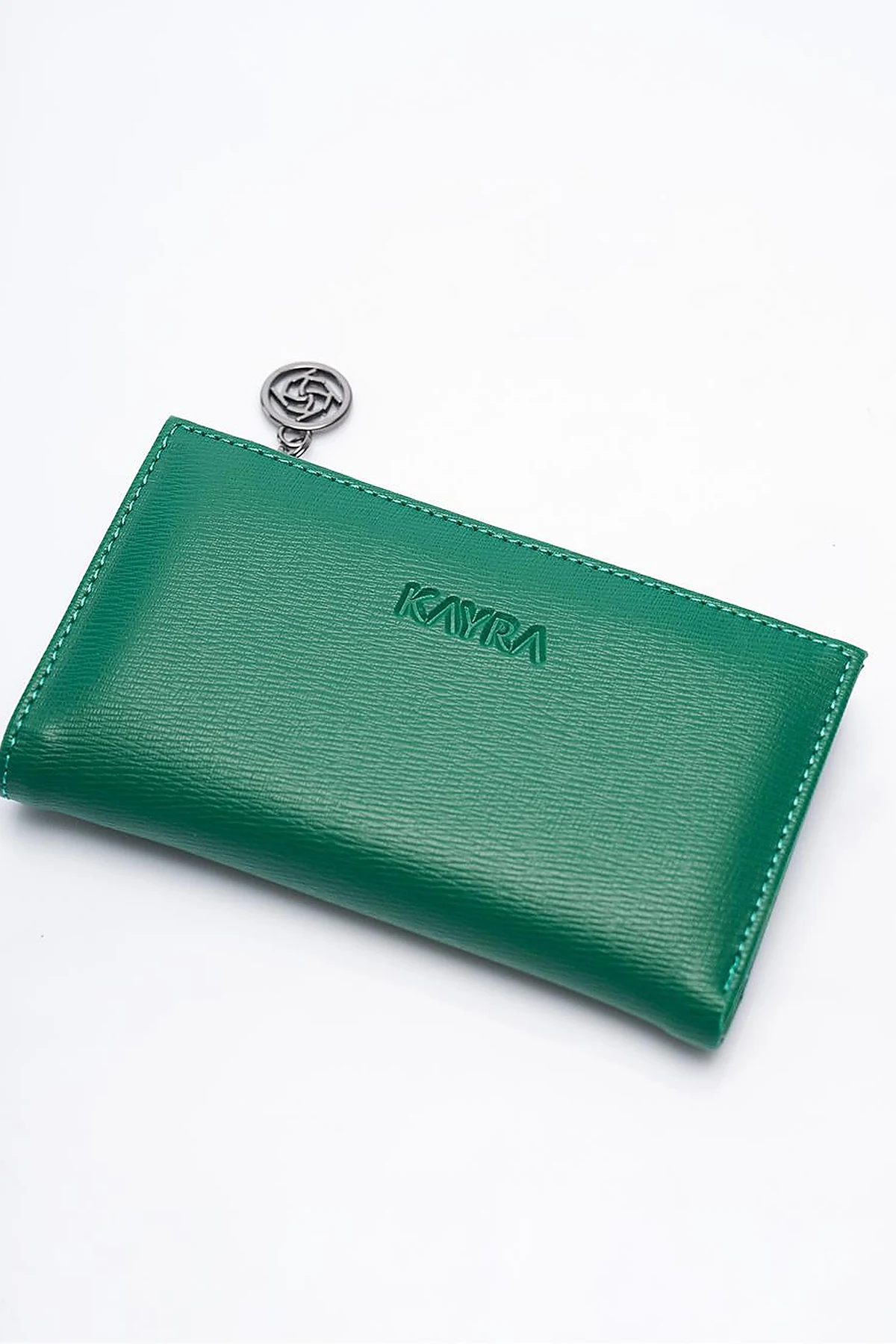 Faux Leather Rectangular Form Wallet Green