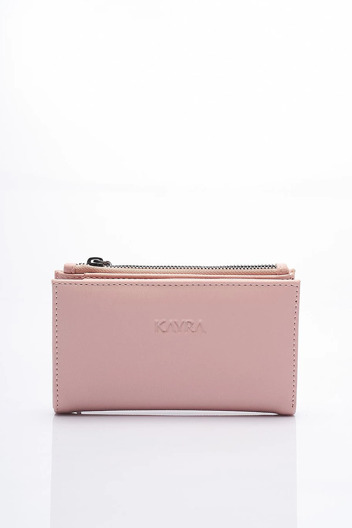 Faux Leather Rectangular Form Wallet Powder