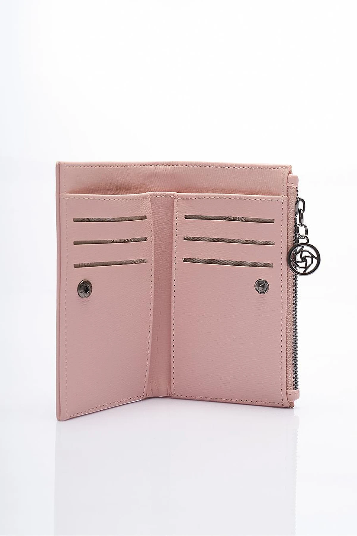 Faux Leather Rectangular Form Wallet Powder