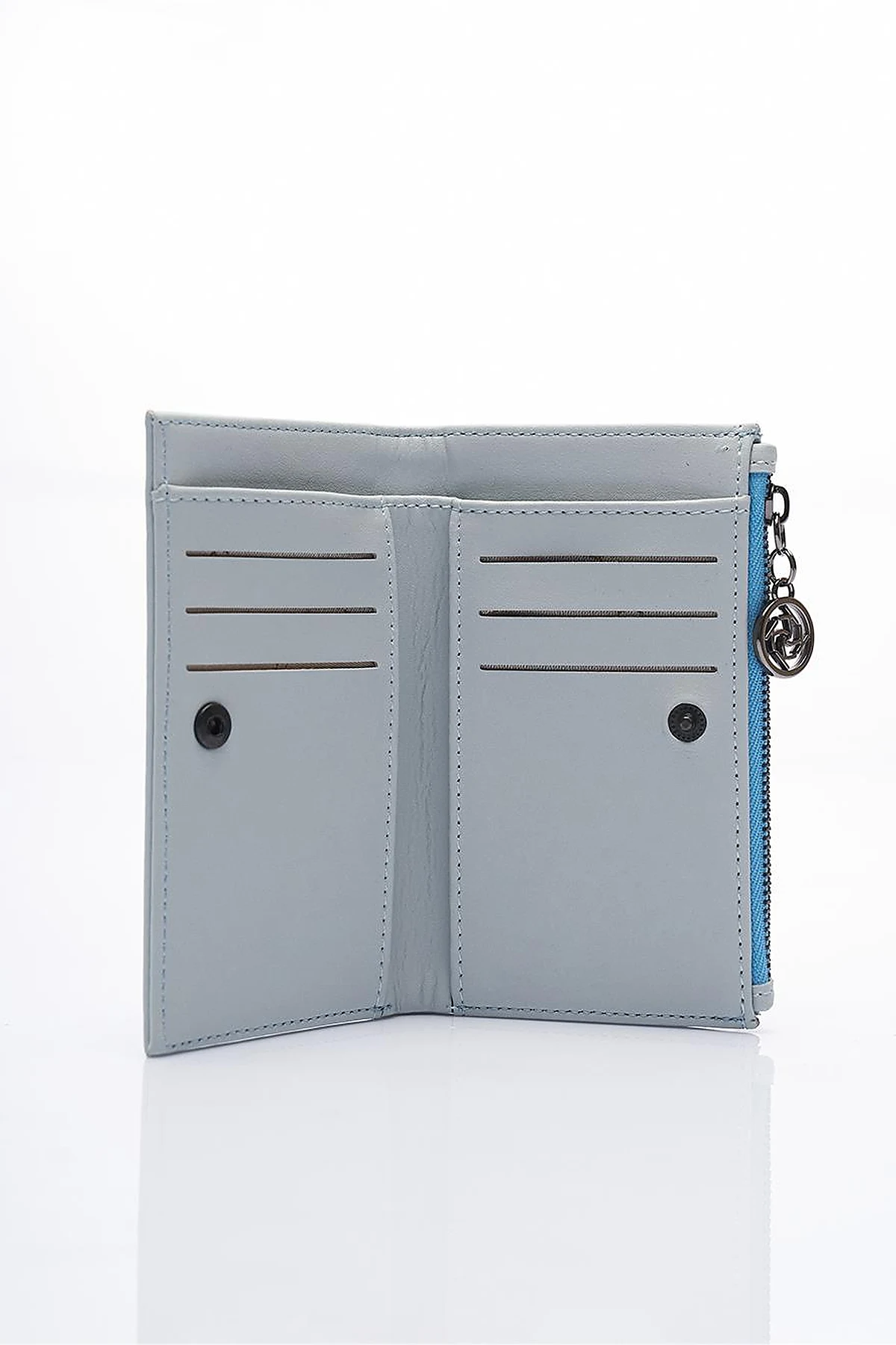 Faux Leather Rectangular Form Wallet Baby Blue