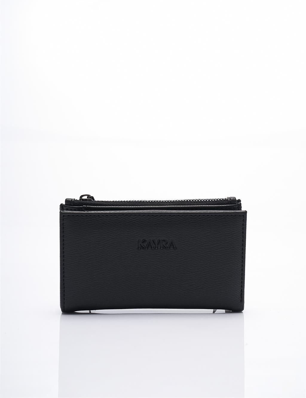 Faux Leather Rectangular Form Wallet Powder