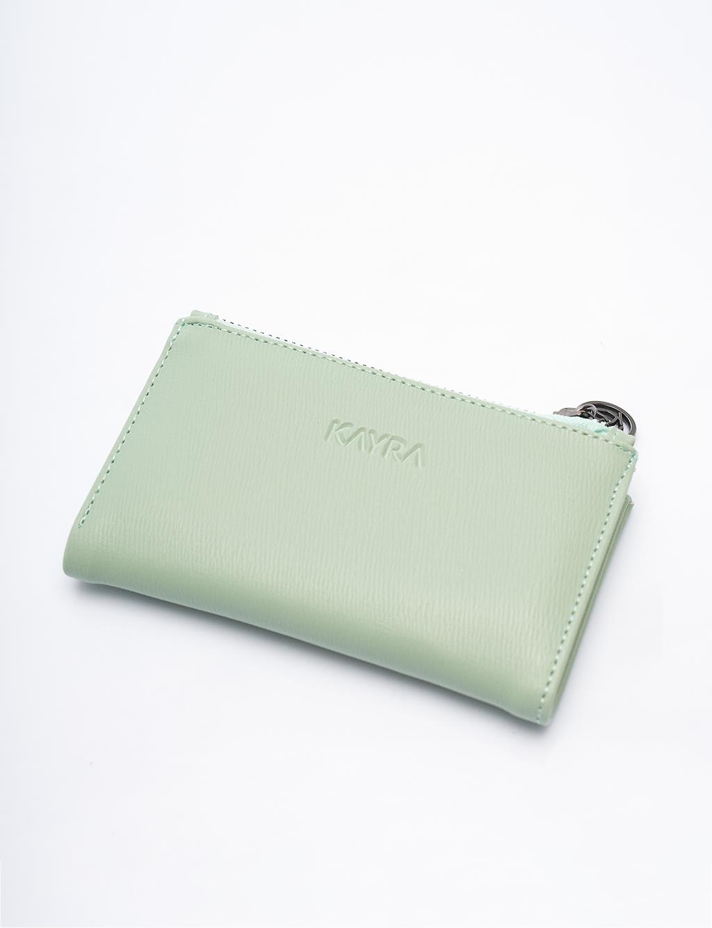 Faux Leather Rectangular Form Wallet Mint